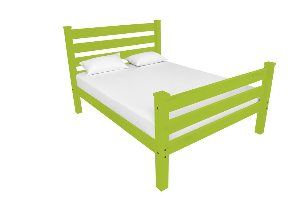 Lime Green Solid Wood Queen Bed Frame