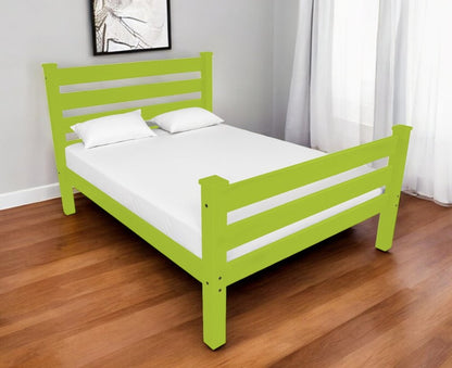 Lime Green Solid Wood Queen Bed Frame