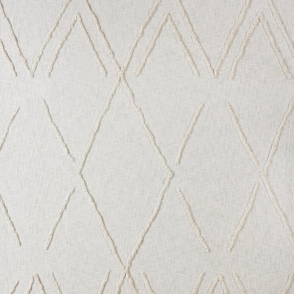 Ivory Geometric Queen Cotton Coverlet