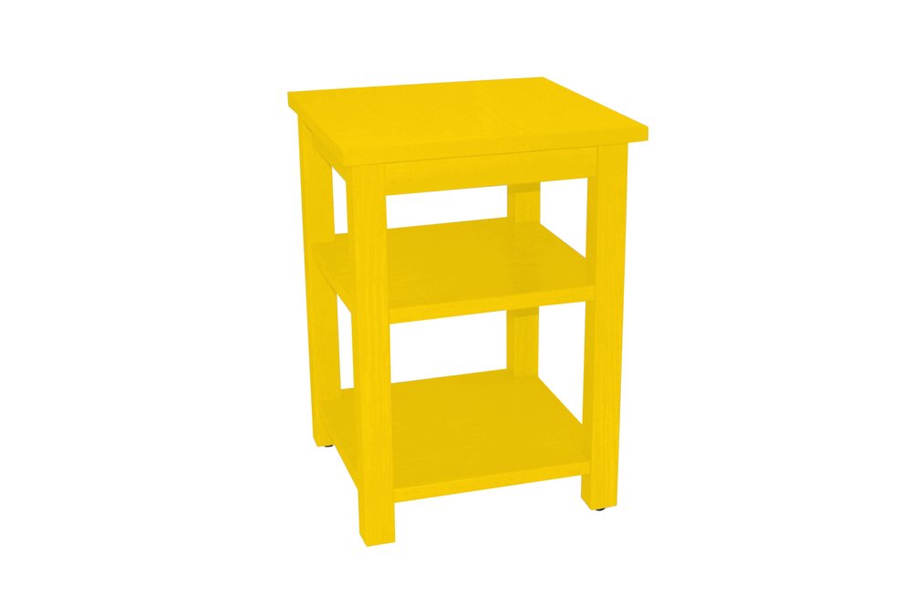 28" Yellow Solid Wood Nightstand