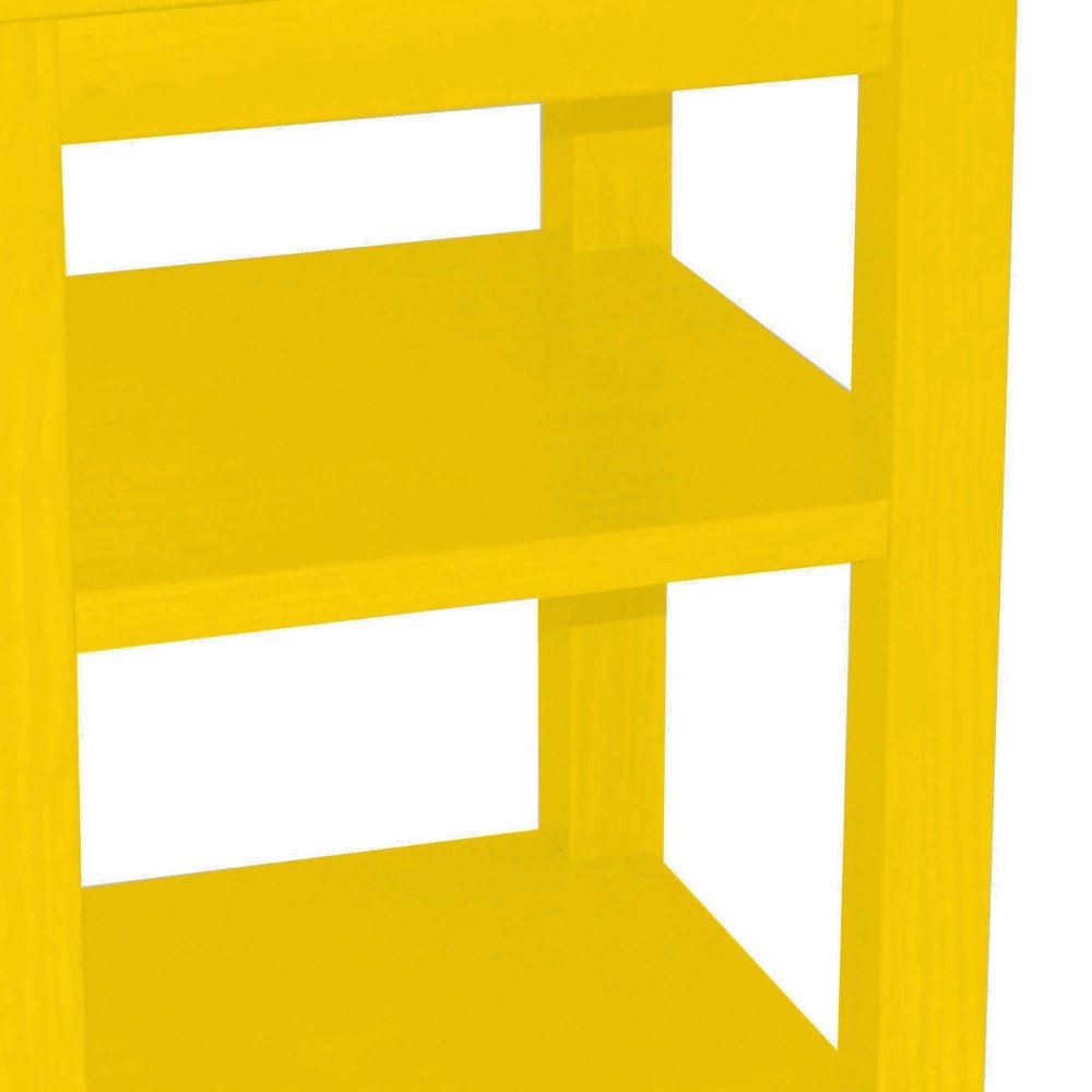 28" Yellow Solid Wood Nightstand