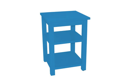 28" Blue Solid Wood Nightstand