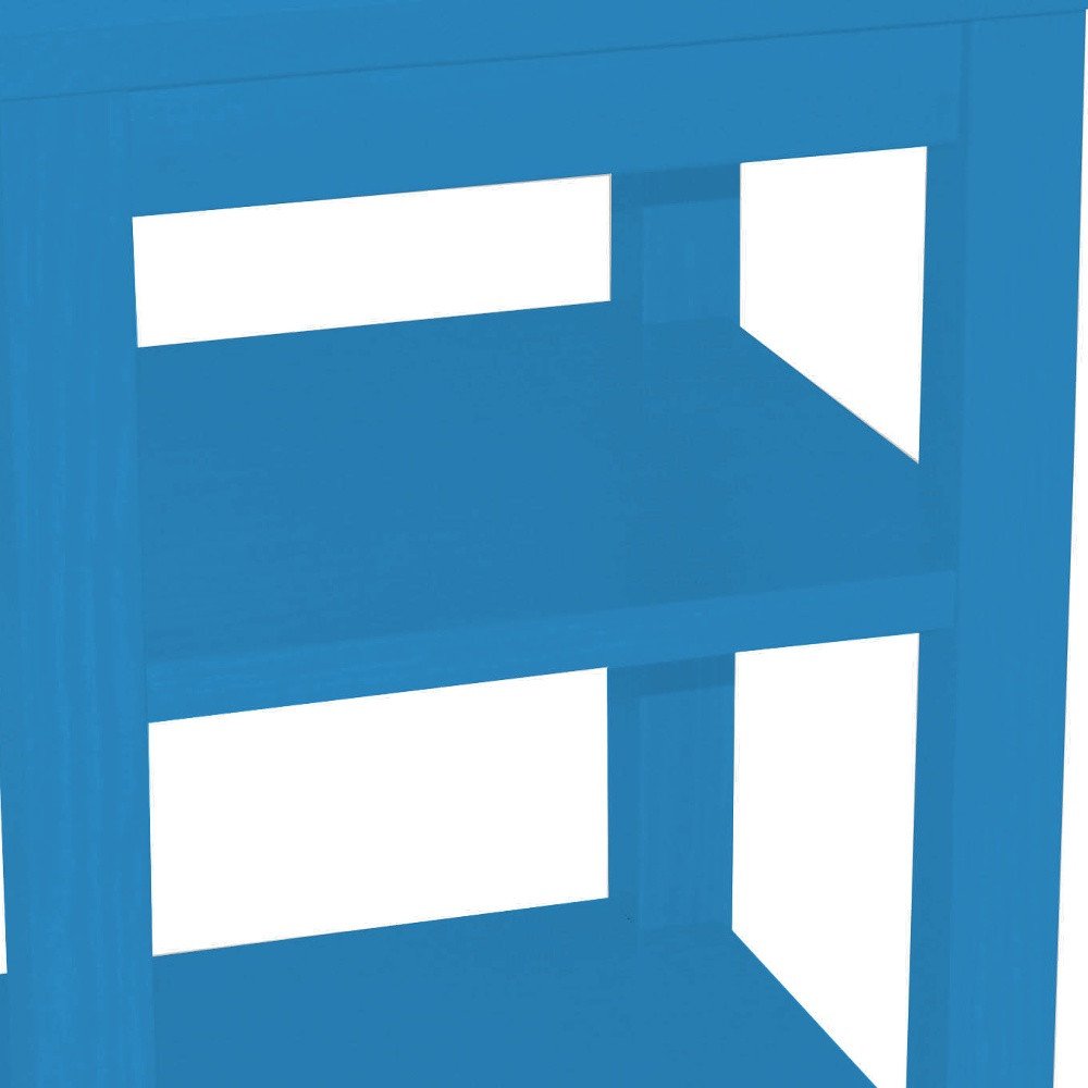 28" Blue Solid Wood Nightstand