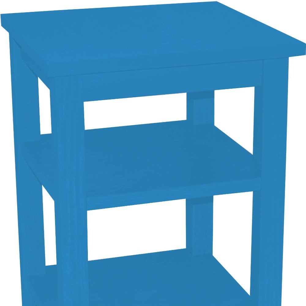 28" Blue Solid Wood Nightstand