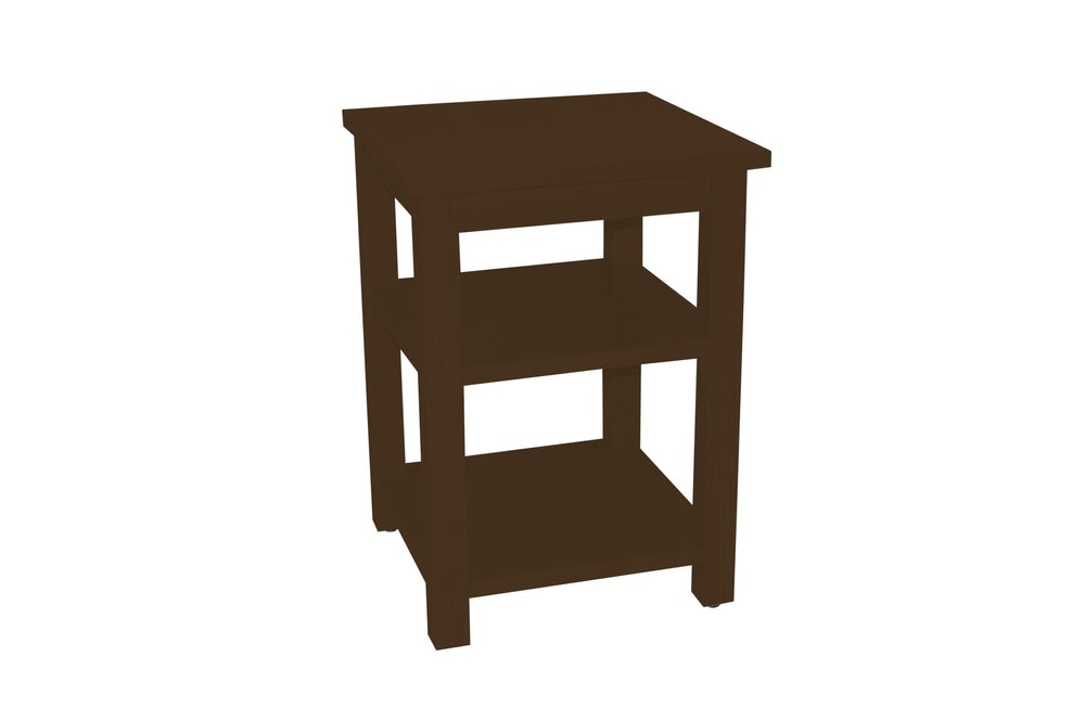 28" Dark Brown Solid Wood Nightstand