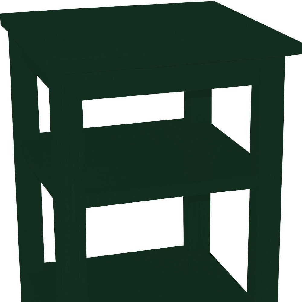 28" Dark Green Solid Wood Nightstand