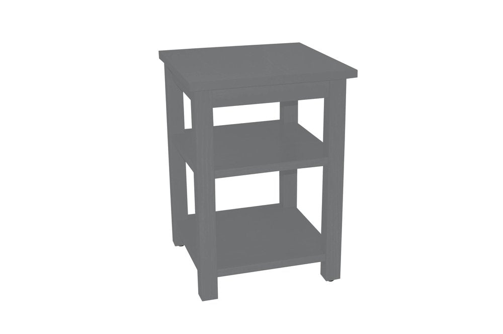 28" Gray Solid Wood Nightstand