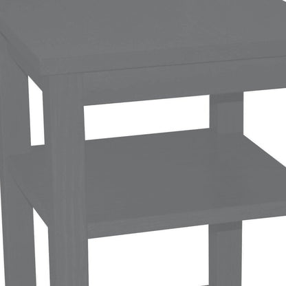 28" Gray Solid Wood Nightstand