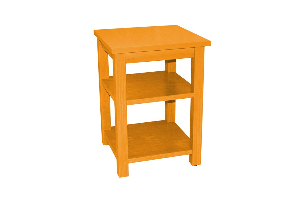28" Yellow Solid Wood Nightstand