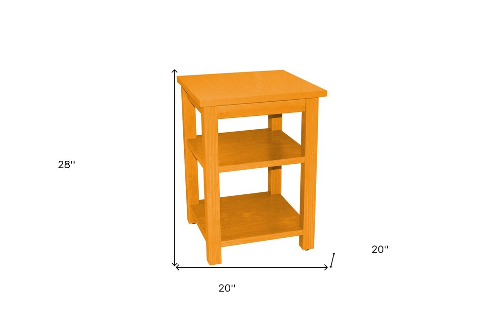 28" Yellow Solid Wood Nightstand
