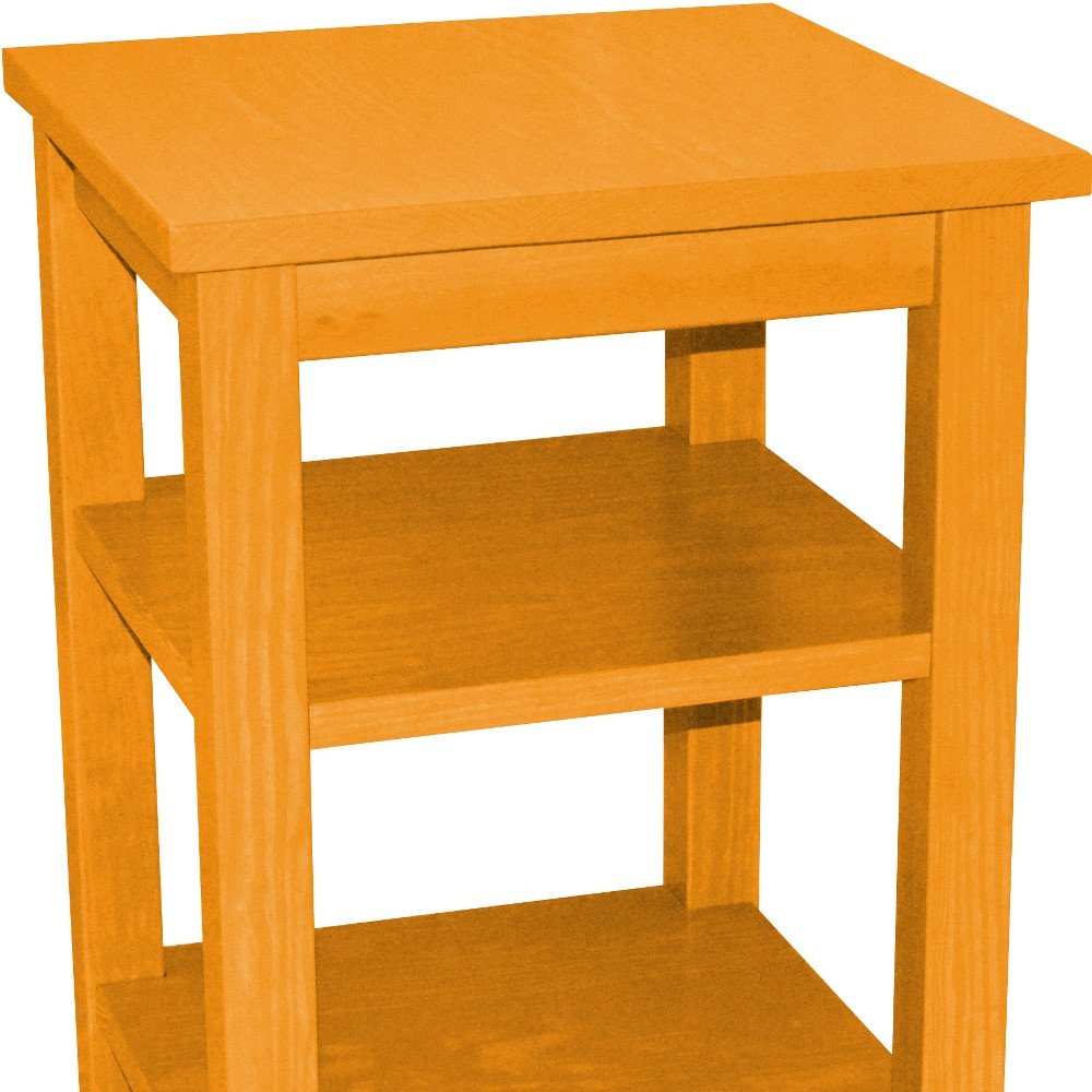 28" Yellow Solid Wood Nightstand