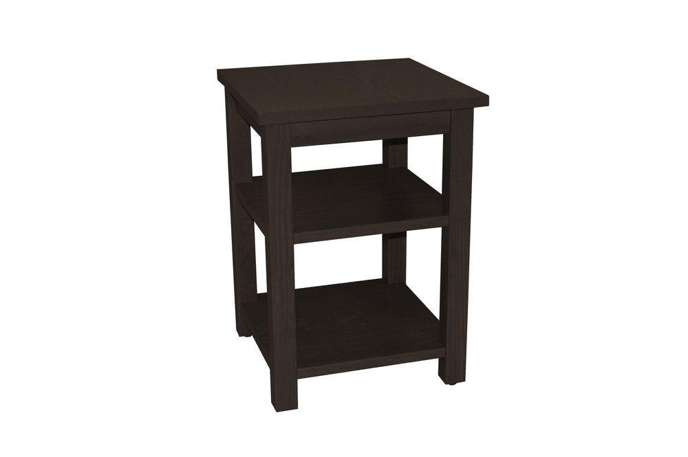 28" Brown Solid Wood Nightstand