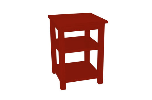 28" Red Solid Wood Nightstand