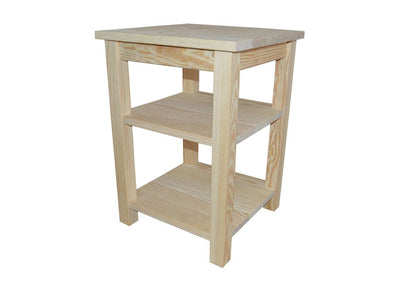 28" Tan Solid Wood Nightstand