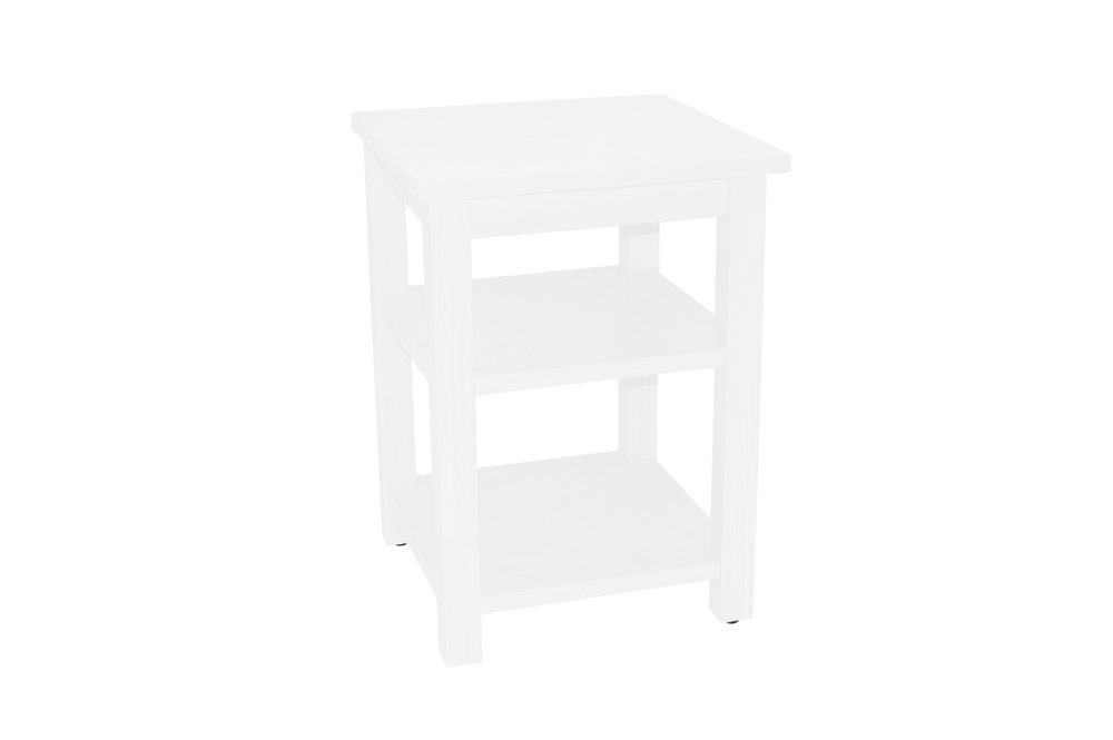28" White Solid Wood Nightstand