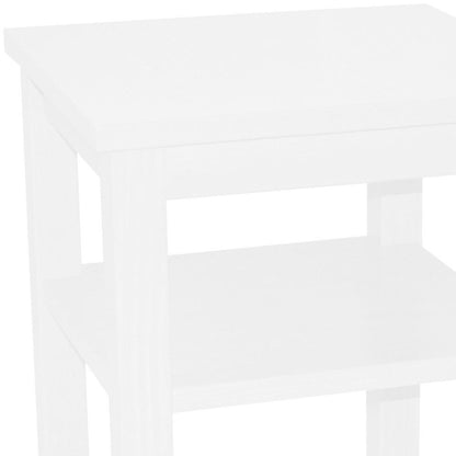 28" White Solid Wood Nightstand