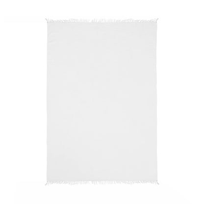 47" X 60" Beige Cotton Woven Turkish Towel Throw Blanket with Fringe