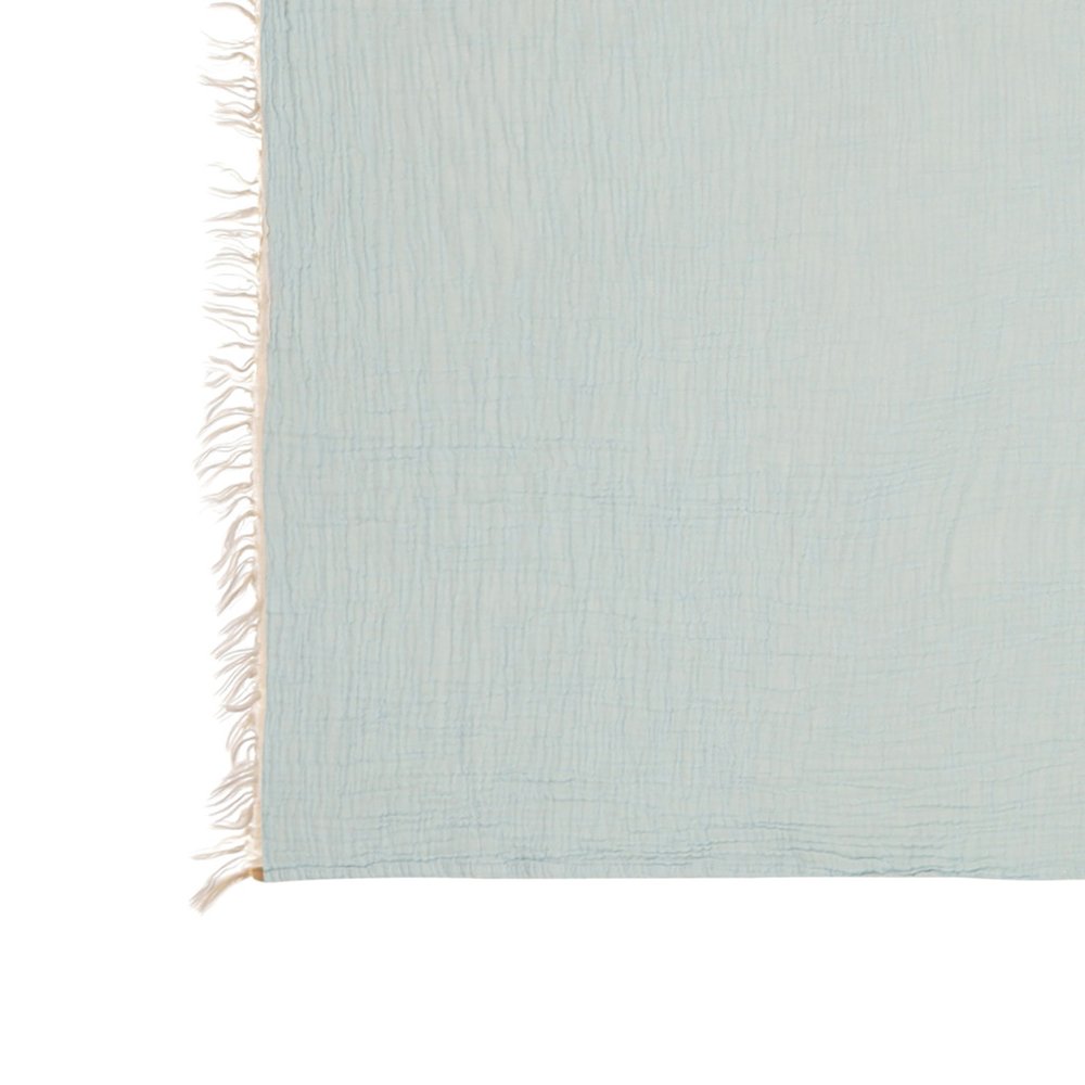 47" X 60" Aqua Cotton Woven Turkish Towel Throw Blanket with Fringe