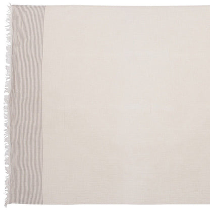 47" X 60" Blue and Ivory Cotton Woven Striped Throw Blanket with Fringe