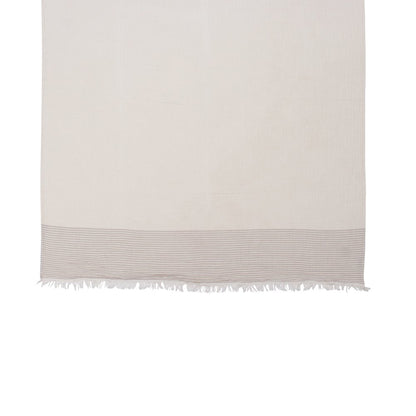 47" X 60" Blue and Ivory Cotton Woven Striped Throw Blanket with Fringe