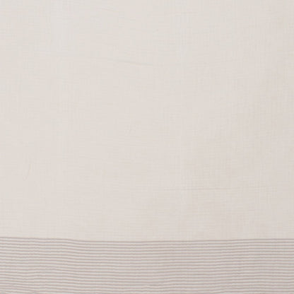 47" X 60" Blue and Ivory Cotton Woven Striped Throw Blanket with Fringe