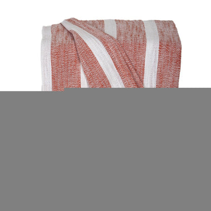 50" X 60" Rust Woven Cotton Striped Throw Blanket with Tassels