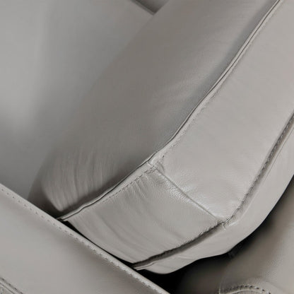 Gray Leather L Shaped Three Piece Corner Sectional