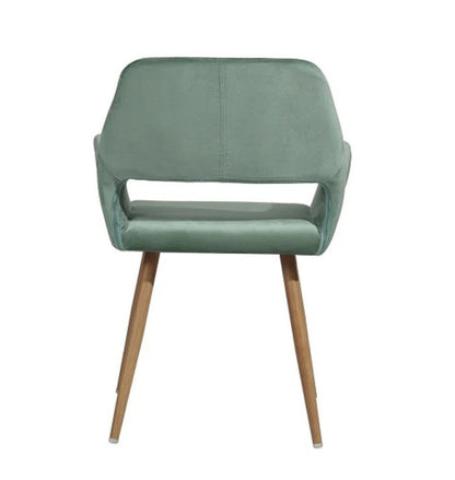 22" Green and Brown Velvet Arm Chair