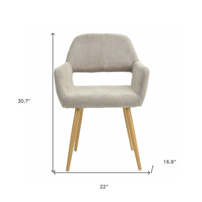 22" Gray and Brown Upholstered Arm Chair