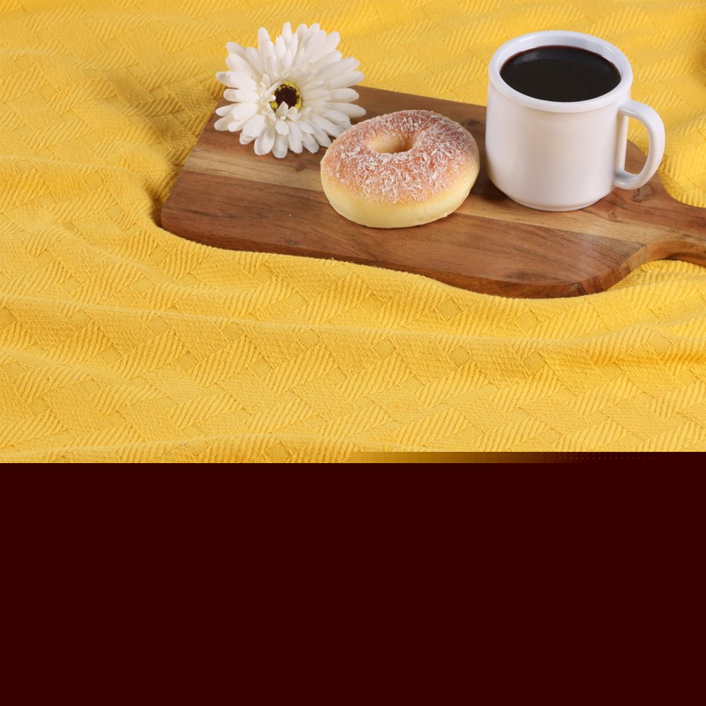 50" X 60" Gold Cotton Basketweave Geometric Throw Blanket