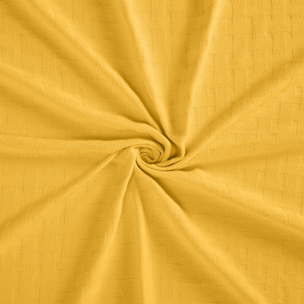 50" X 60" Gold Cotton Basketweave Geometric Throw Blanket