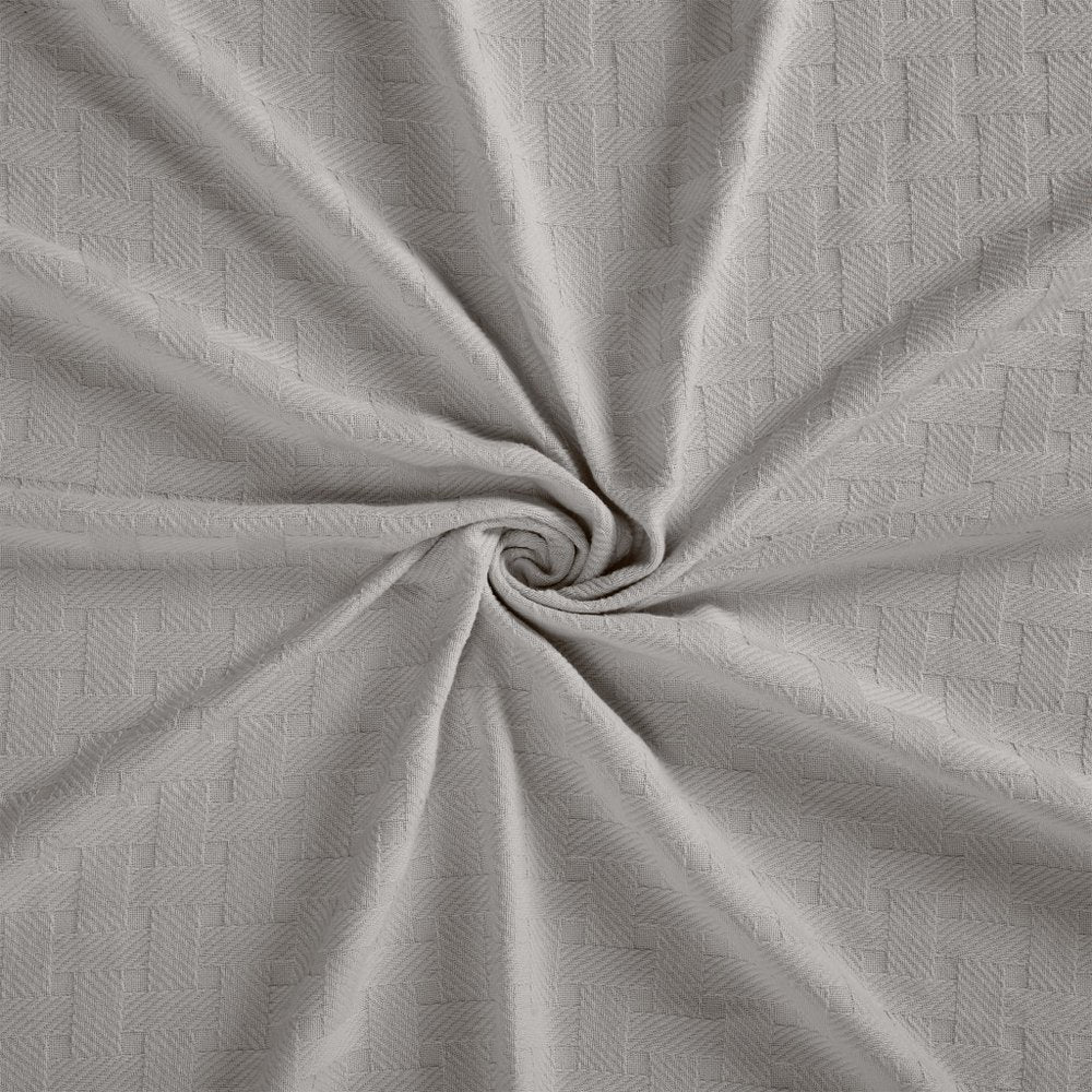 50" X 60" Silver Cotton Basketweave Geometric Throw Blanket