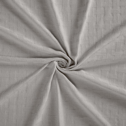 50" X 60" Silver Cotton Basketweave Geometric Throw Blanket