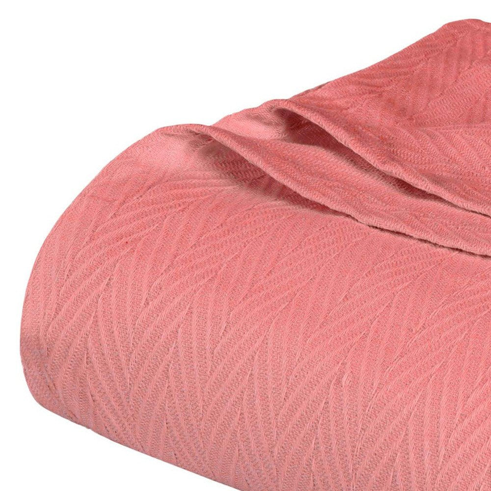 50" X 60" Coral Cotton Woven Chevron Throw Blanket