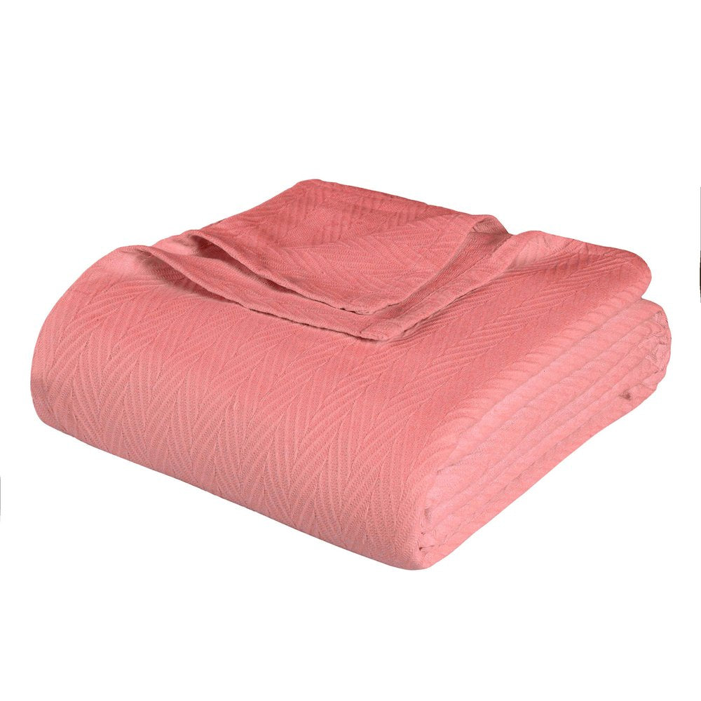 50" X 60" Coral Cotton Woven Chevron Throw Blanket