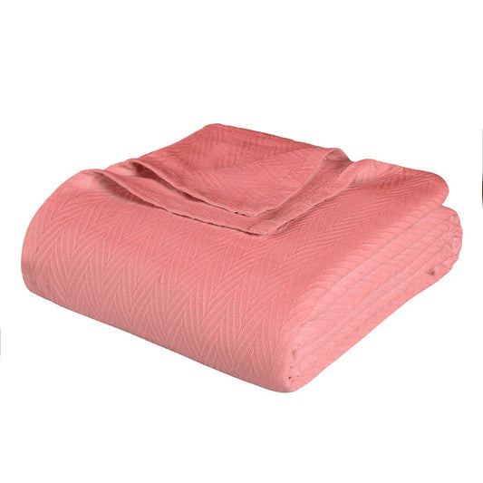 50" X 60" Coral Cotton Woven Chevron Throw Blanket
