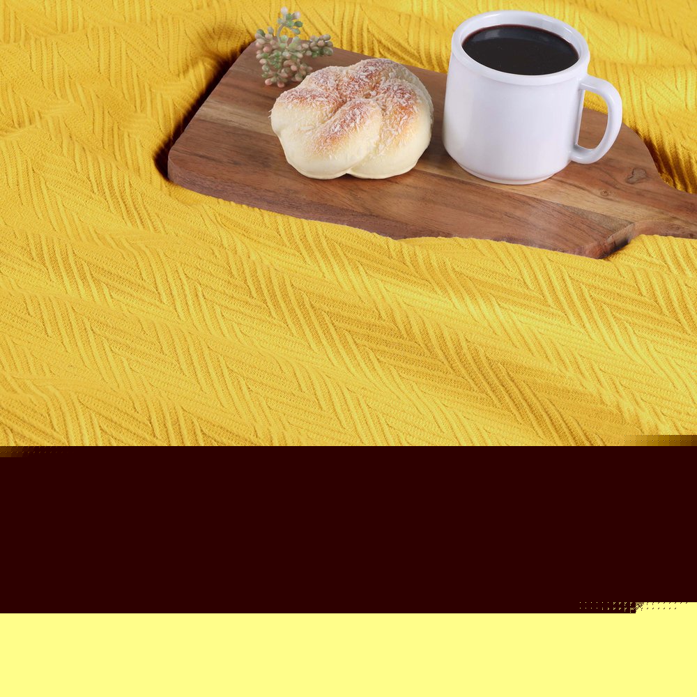 50" X 60" Gold Cotton Woven Chevron Throw Blanket
