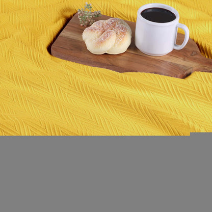 50" X 60" Gold Cotton Woven Chevron Throw Blanket