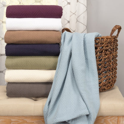 50" X 60" Gold Cotton Woven Chevron Throw Blanket