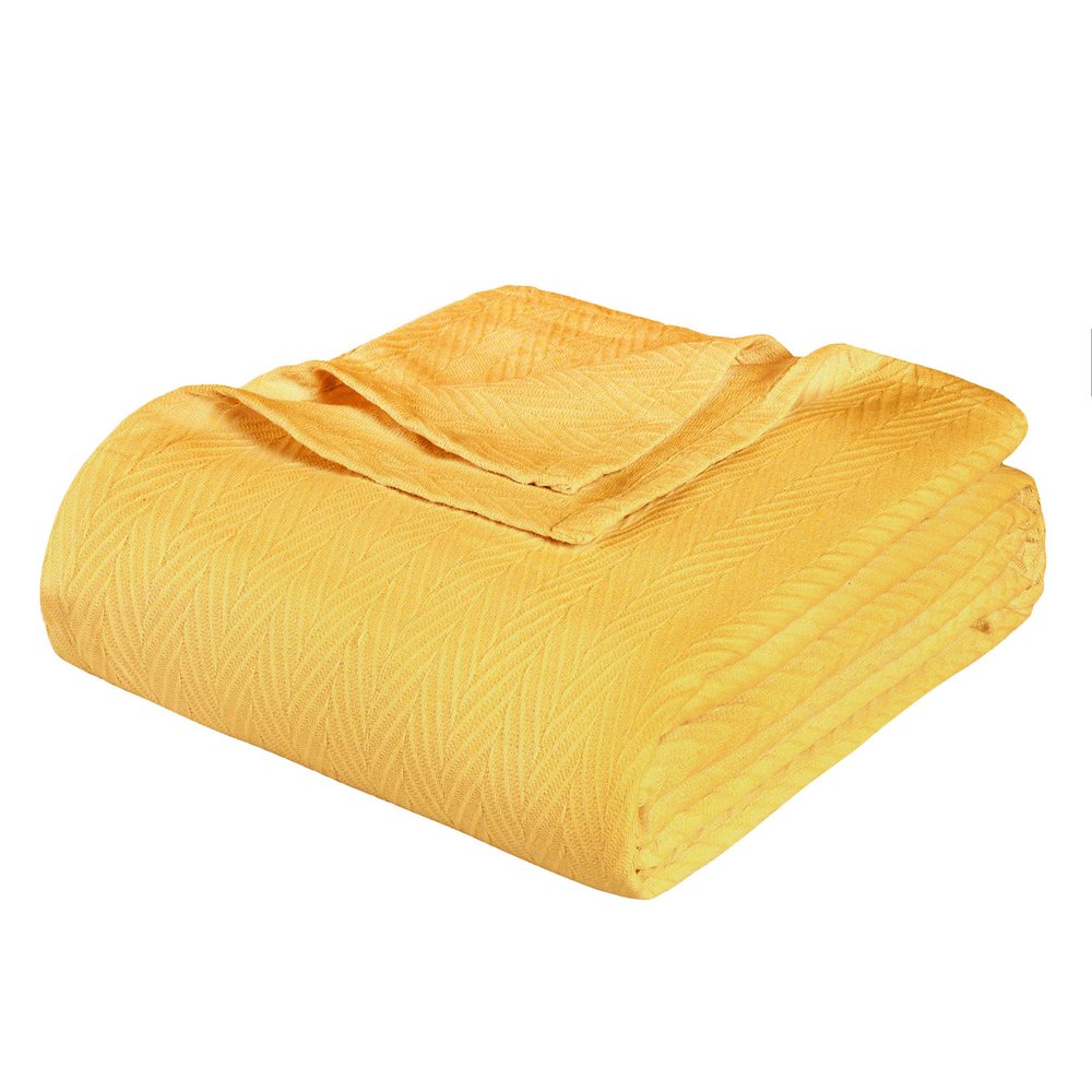 50" X 60" Gold Cotton Woven Chevron Throw Blanket
