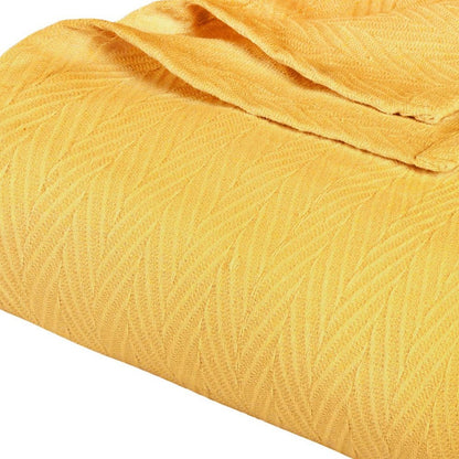 50" X 60" Gold Cotton Woven Chevron Throw Blanket