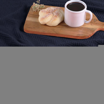 50" X 60" Navy Blue Cotton Woven Chevron Throw Blanket