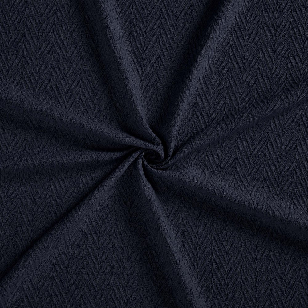 50" X 60" Navy Blue Cotton Woven Chevron Throw Blanket