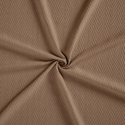 50" X 60" Taupe Cotton Woven Chevron Throw Blanket