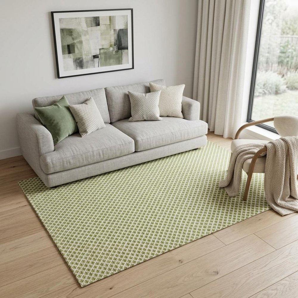 5' X 7' Ivory Blue and Brown Abstract Non Skid Area Rug