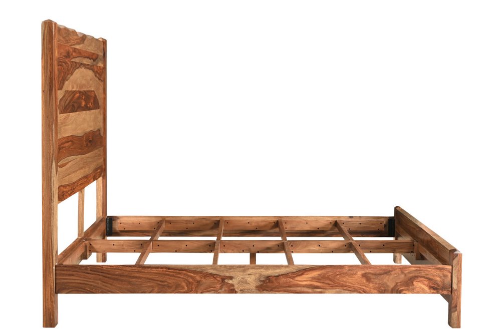 Brown Live Edge Solid Wood King Bed Frame