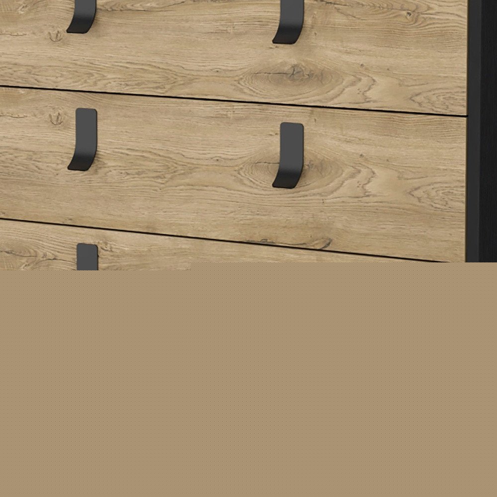 32" Natural and Black Three Drawer Dresser