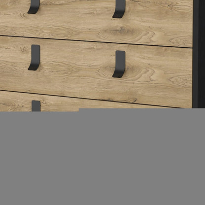 32" Natural and Black Three Drawer Dresser