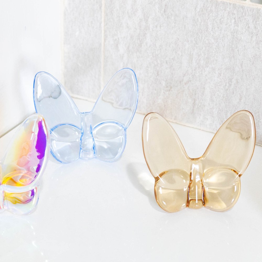 3" Gold Crystal Butterfly Figurine Tabletop Sculpture