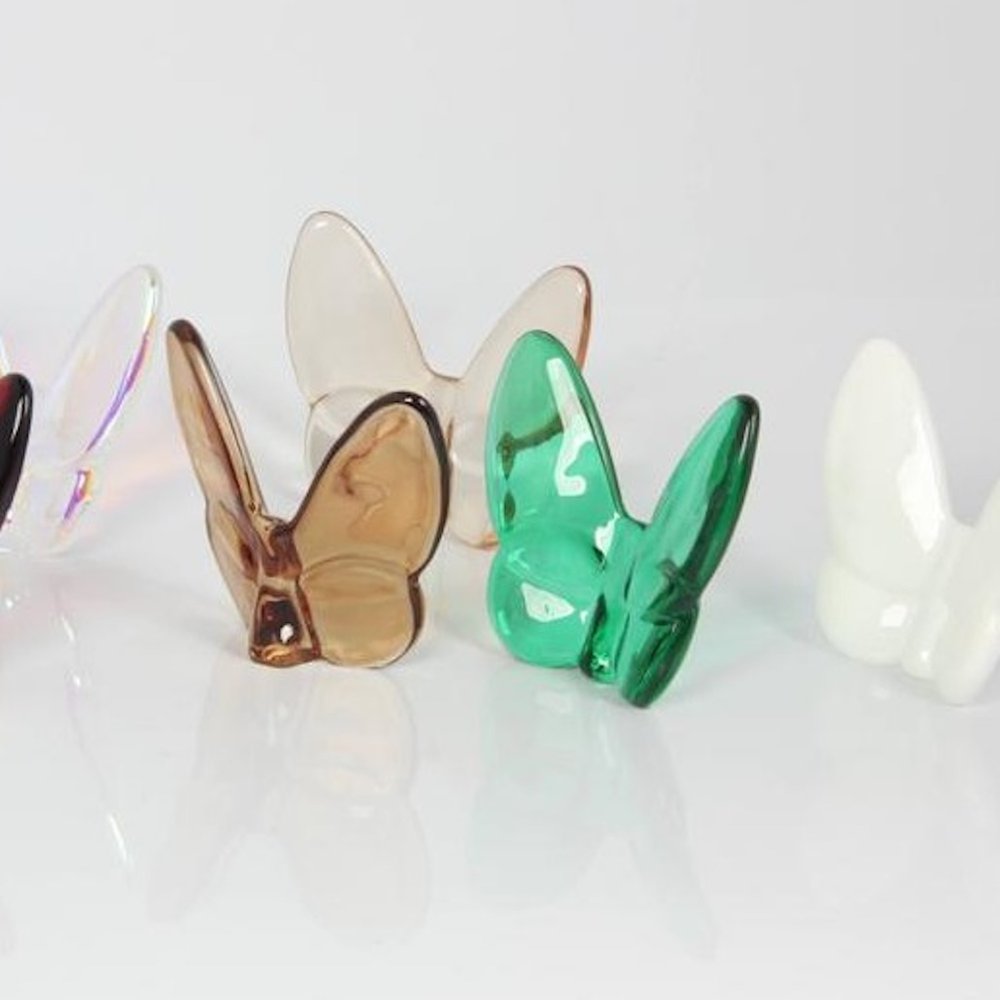 3" Green Crystal Butterfly Figurine Tabletop Sculpture